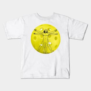 Pickleball Da Vinci Vitruvian Man Kids T-Shirt